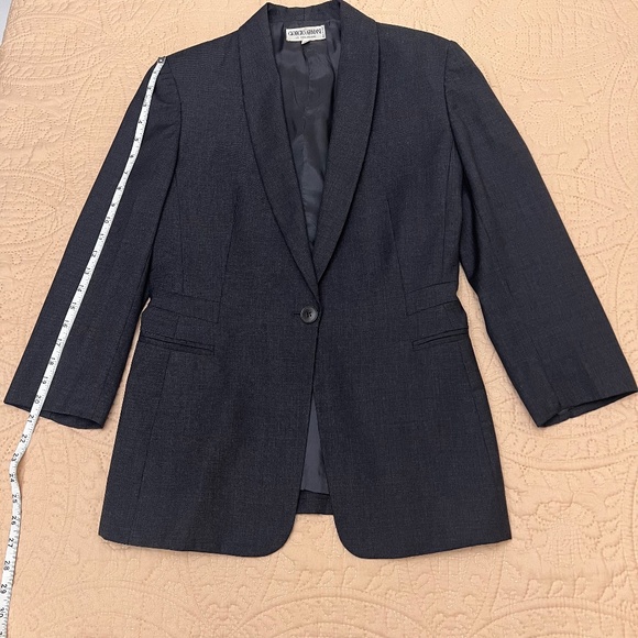 Giorgio Armani Le Collezioni Womens 100% Wool Gray  Blazer Coat Sz 12 - Picture 8 of 12